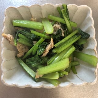 小松菜と豚肉の中華炒め